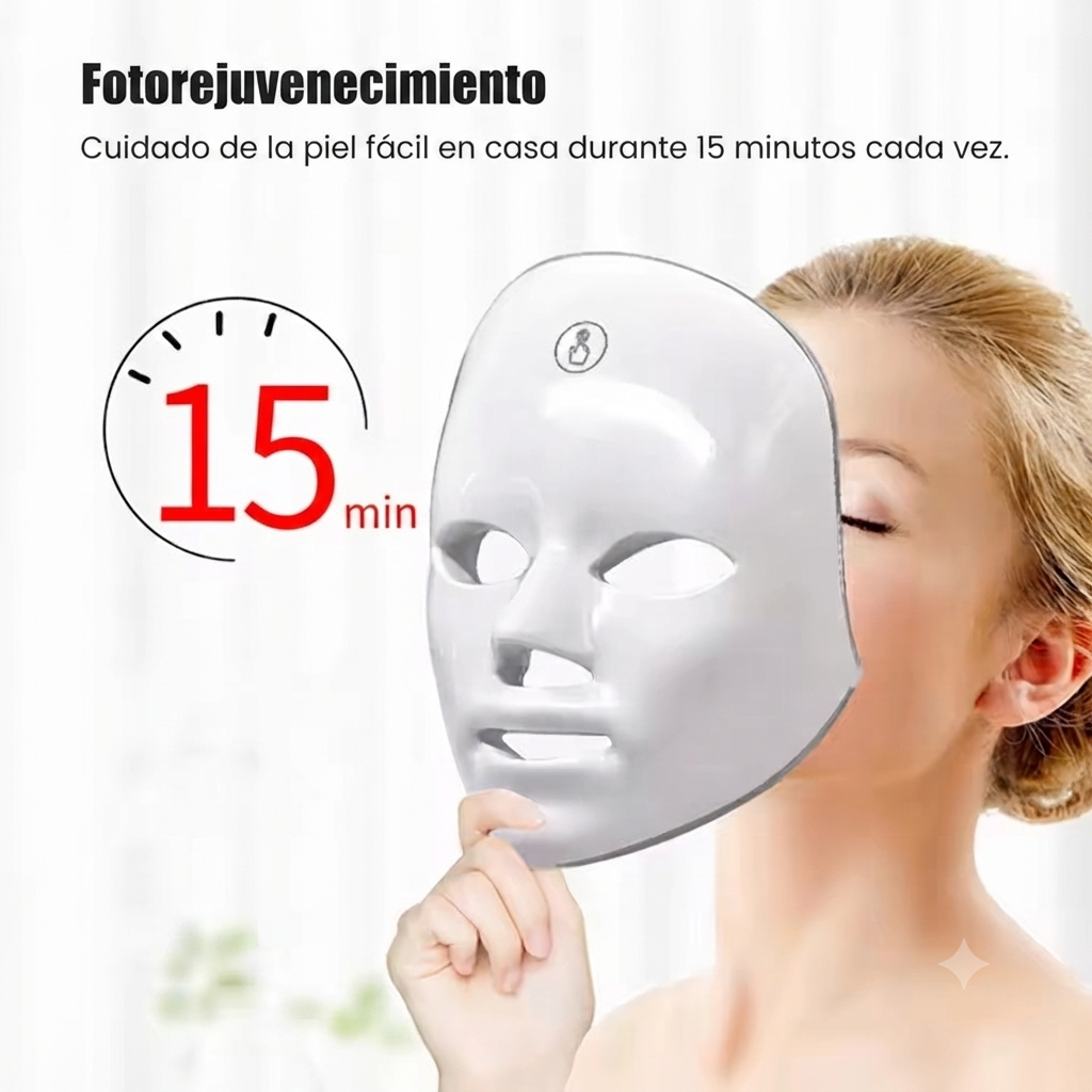 Mascara Facial Led y Cepillo Alisador de regalo